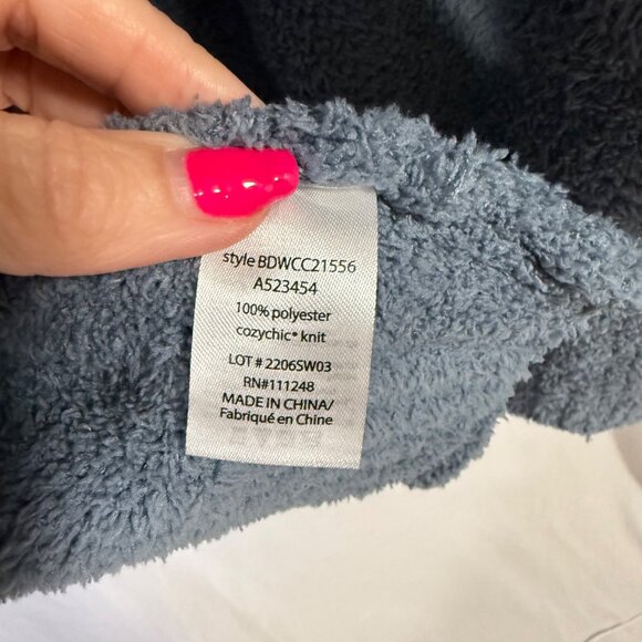 Barefoot Dreams Cozychic Directional Ribbed Cardigan In Blue Mirage Size XL - Picture 5 of 9